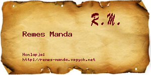 Remes Manda névjegykártya